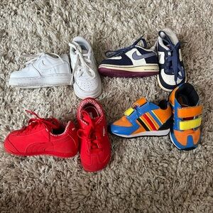Toddler size 4 Nike, Adidas, & puma tennis shoes